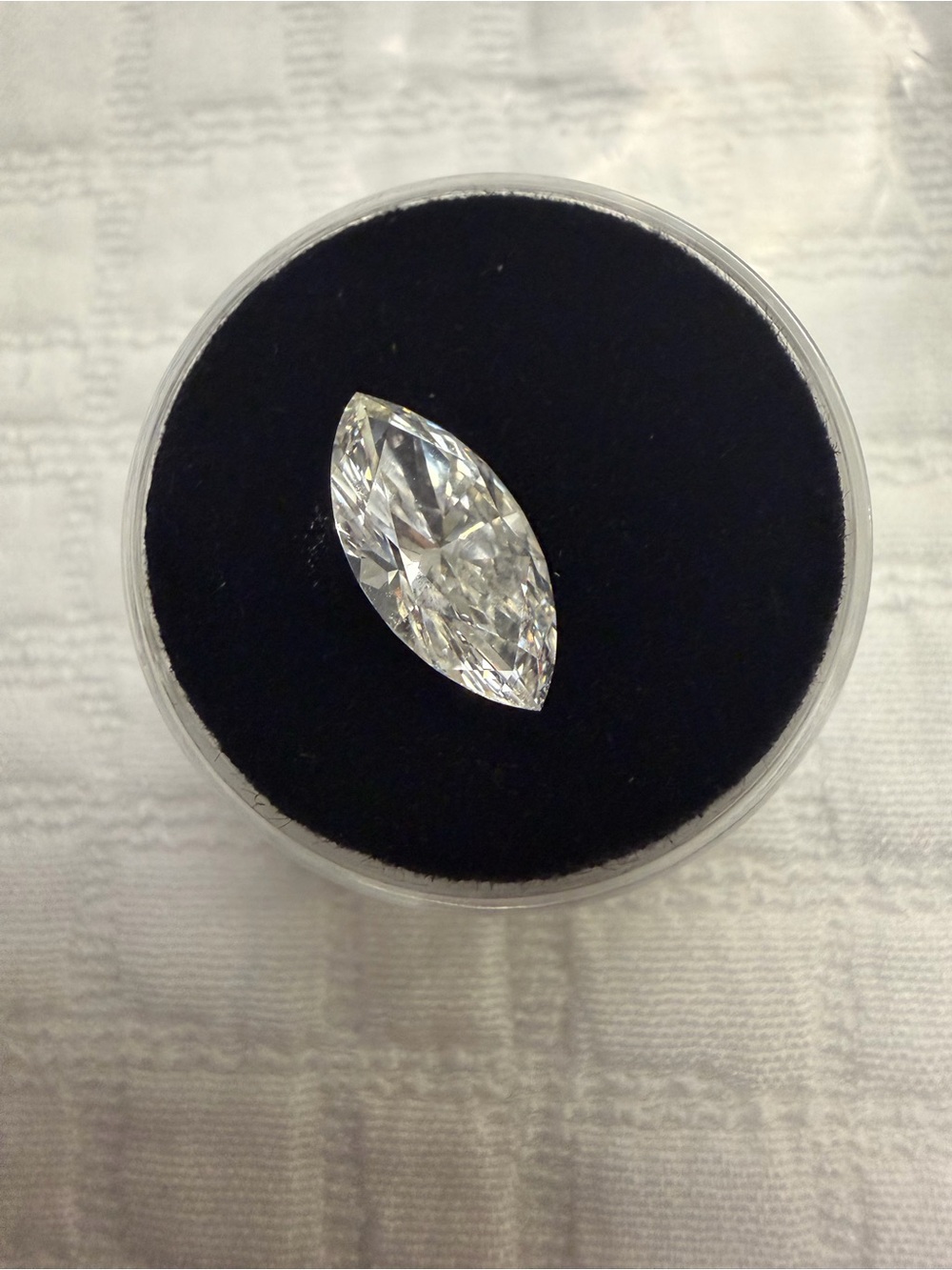 WHITE LAB GROWN Marquise Gemstone Ring Accent 2.11 CaratI GI CERTIFIED